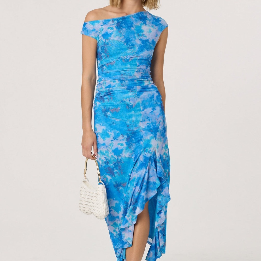 ASTR the Label Blue Tie Dye Watercolor Maxi Dress Size medium. New with tags